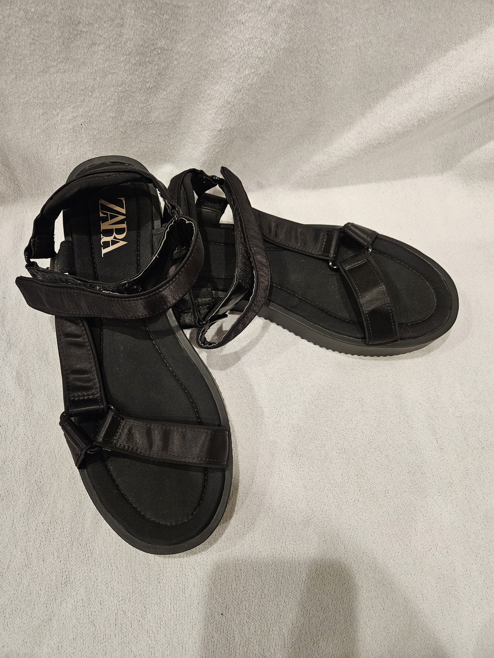 Zara Black Sport Sandals with Adjustable Straps US 10